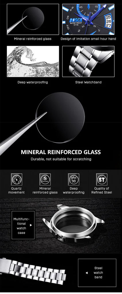 BOSCA Men's Watch Luminous Watch