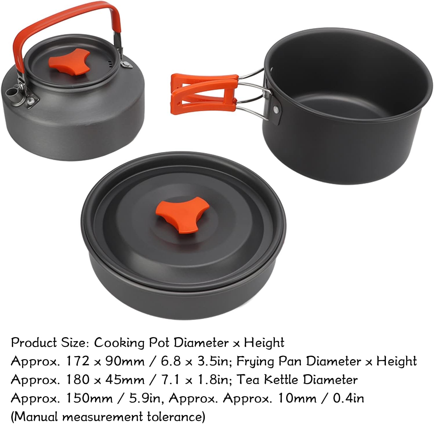 Camping Cooking Set with Tea Kettle Storage Bag