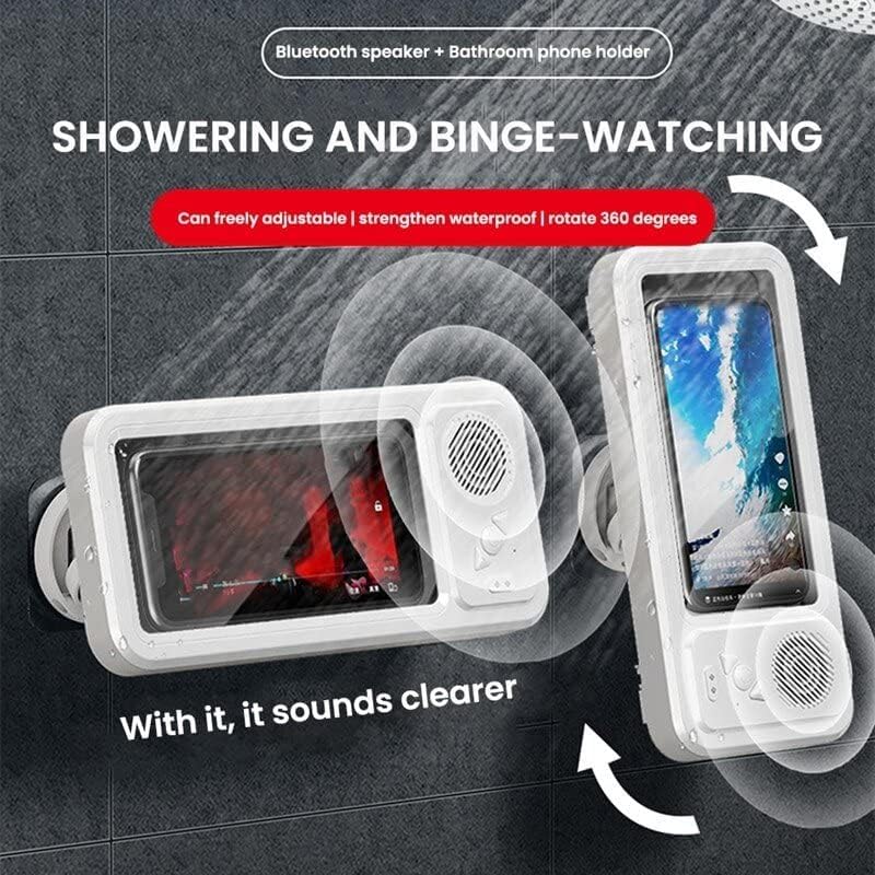 Shower Phone Holder with Wireless Bluetooth Speaker