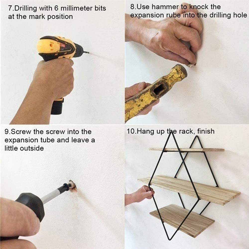 Iron Wooden Wall Mounted Book Storage Rack