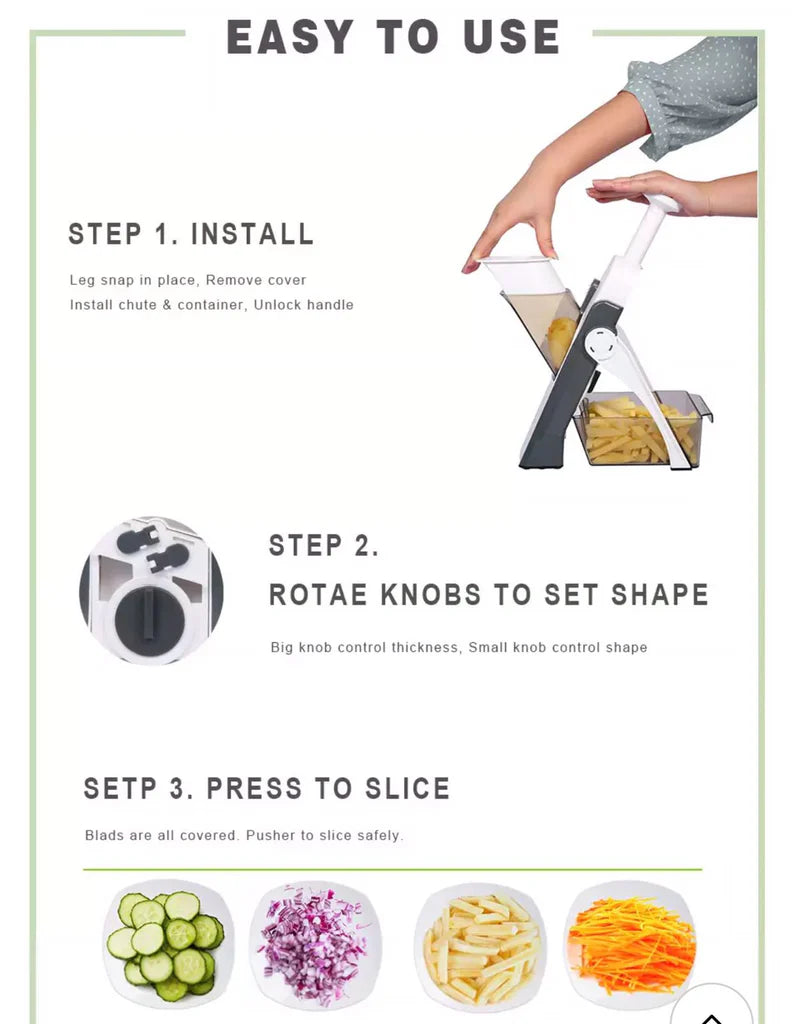 Multifaction vegetable slicer
