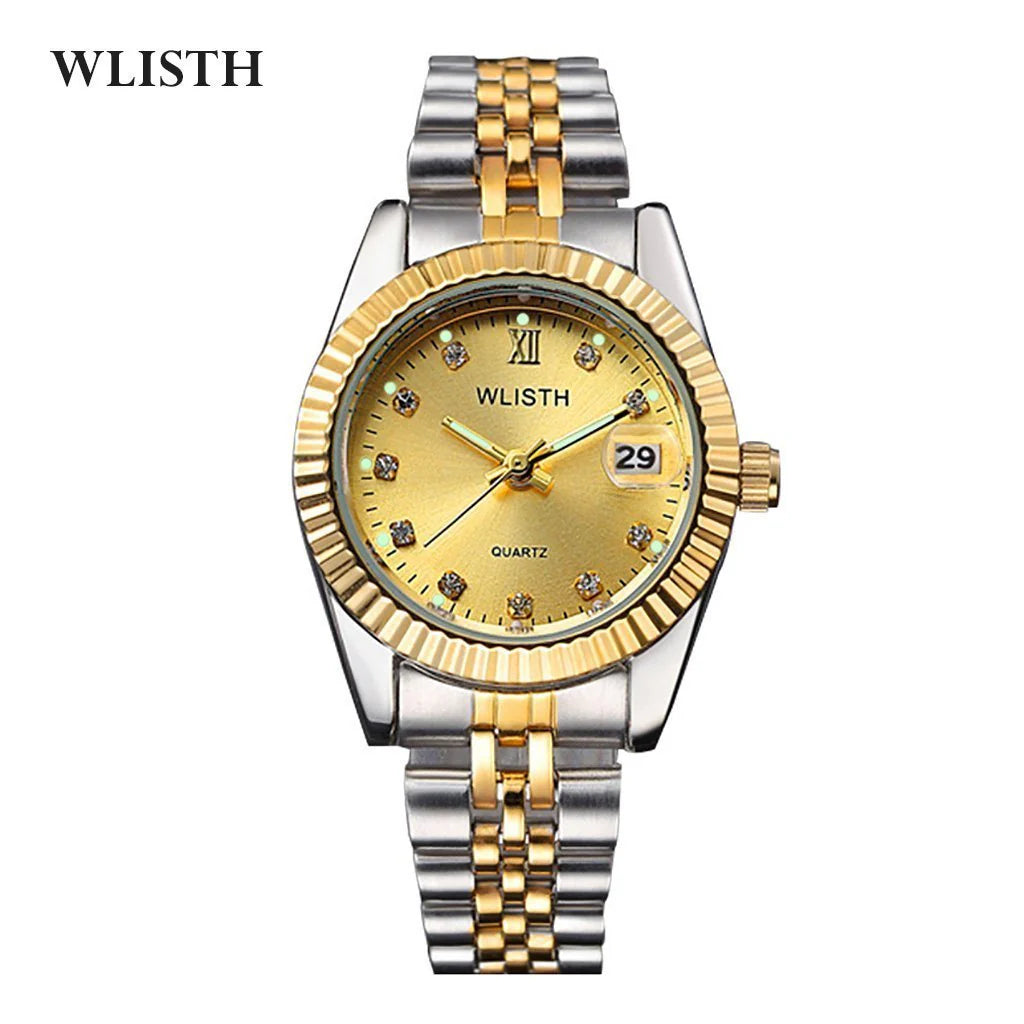 High-end couple gold watch