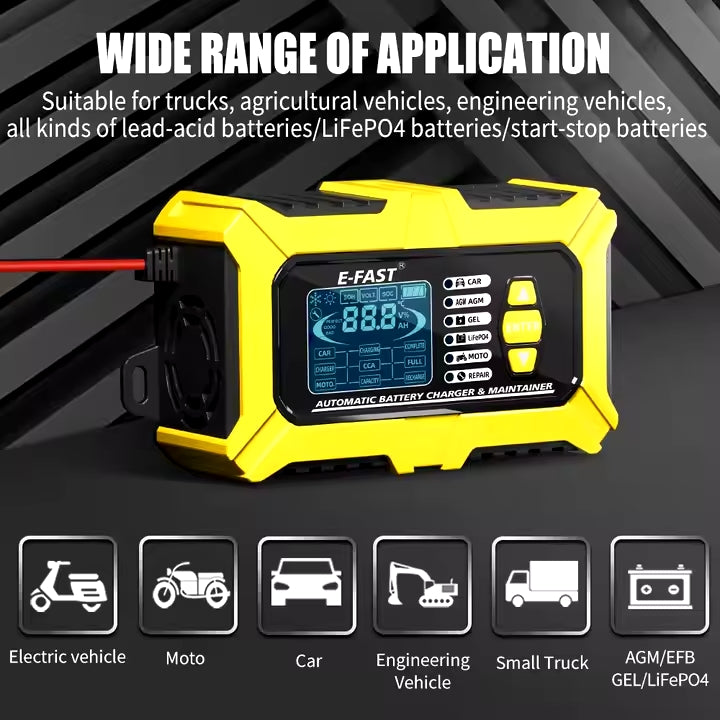 Smart Battery Charger + Battery Tester 2 i n 1 (E-FAST 12V6A)
