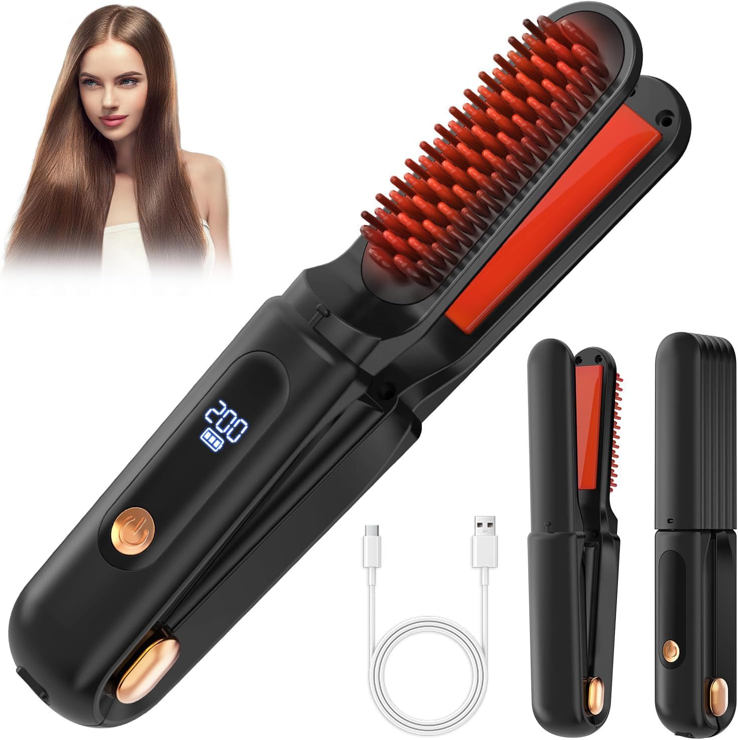 3 in 1 Hair Straightener Brush