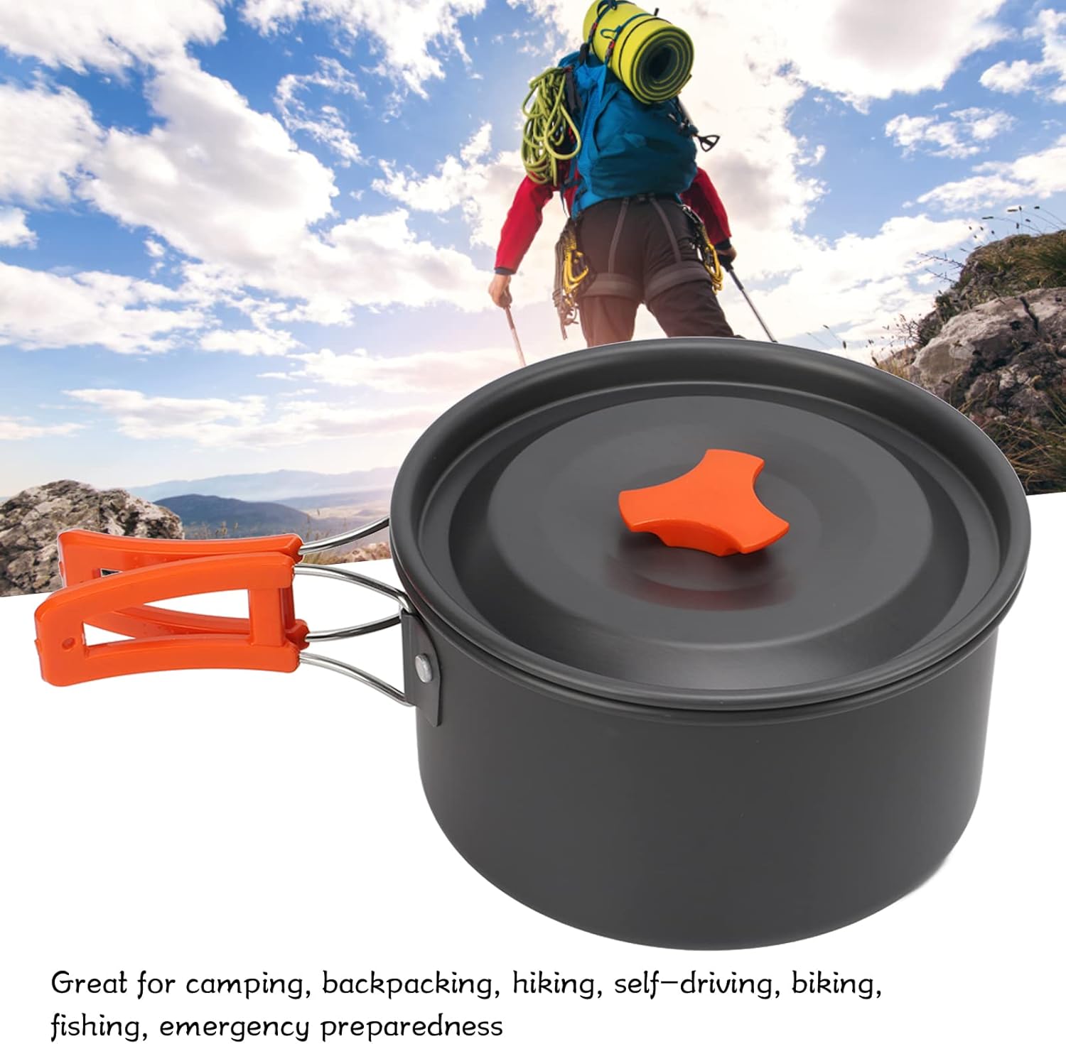 Camping Cooking Set with Tea Kettle Storage Bag
