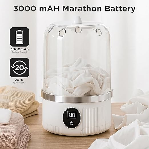 Mini Portable Washing Machine 1.2L, Digital Timer