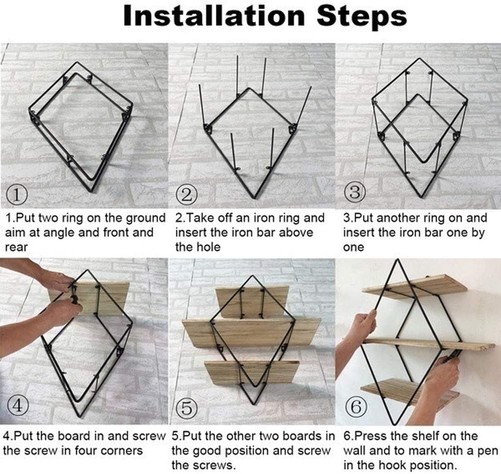 Iron Wooden Wall Mounted Book Storage Rack