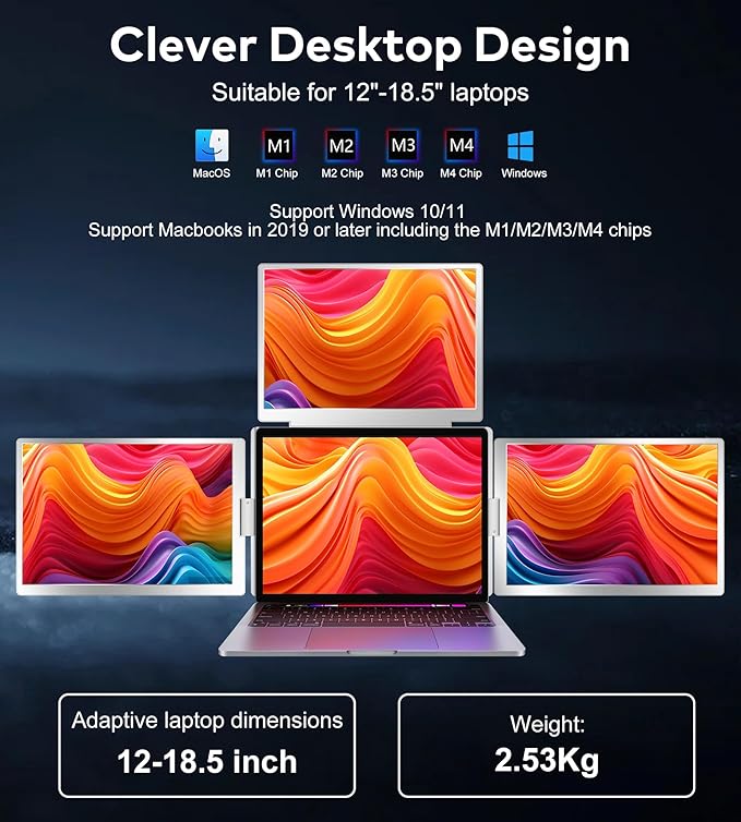 Laptop Screen Extender Monitor Portable 3 in 1