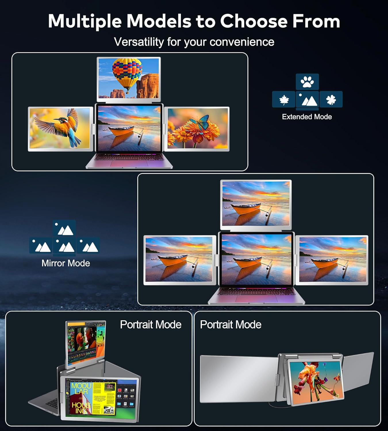 Laptop Screen Extender Monitor Portable 3 in 1