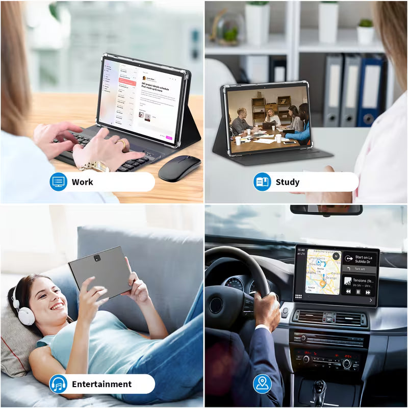 Android 15 Tablet with Keyboard, 128GB Storage, 6GB for RAM