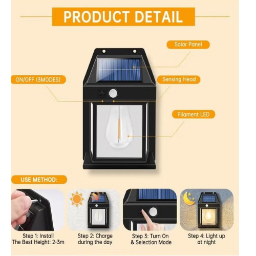 Smart Solar-Power Wall Lamp