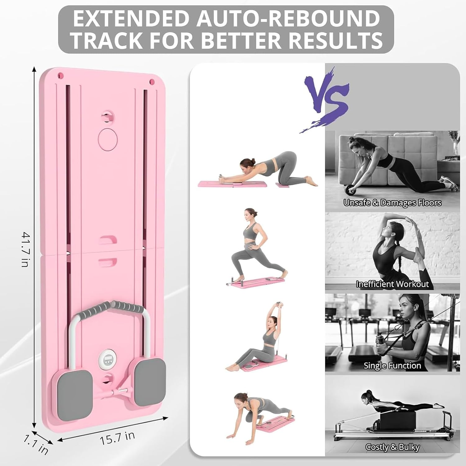 7 in 1 Pilates Board,Portable Reformer Abdominal Plate