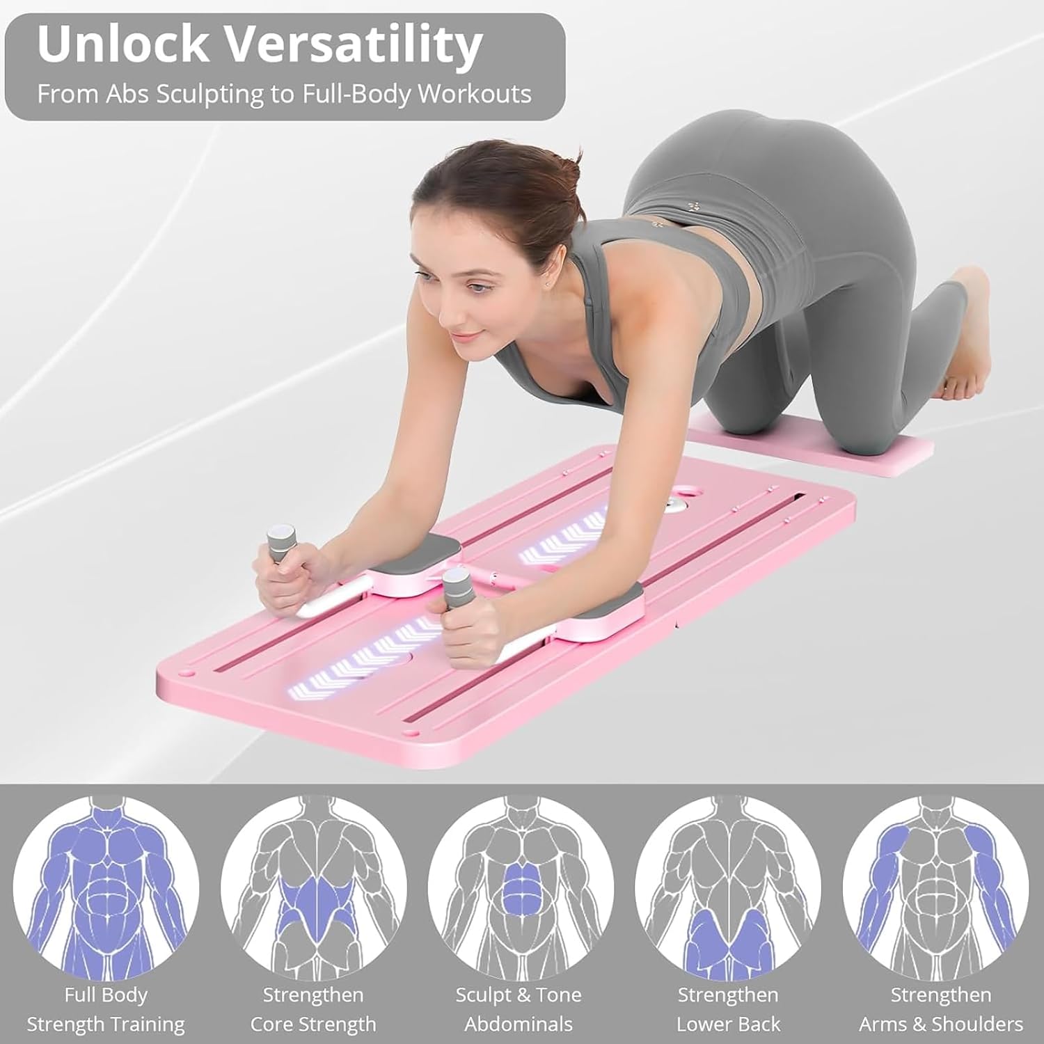 7 in 1 Pilates Board,Portable Reformer Abdominal Plate