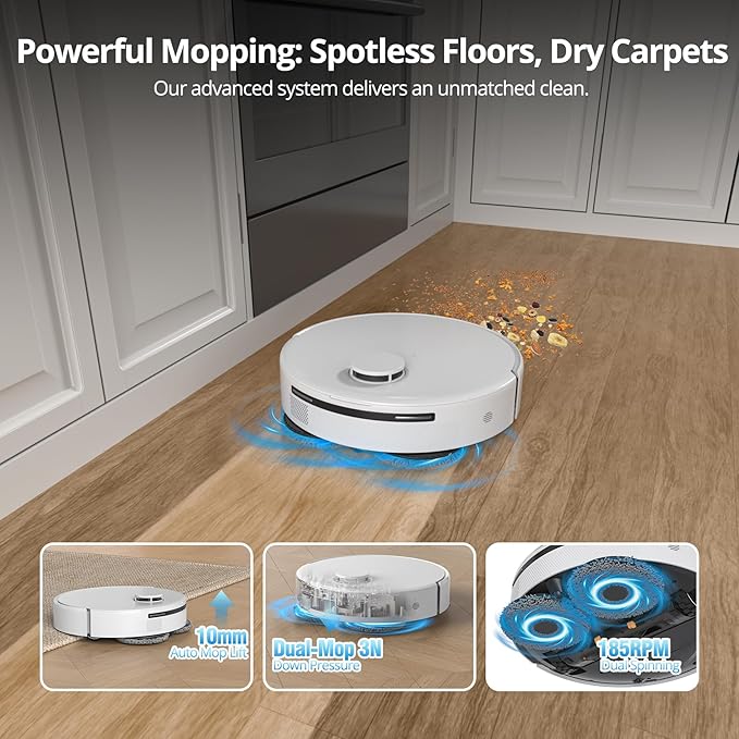 Robot Vacuum and Mop,Dual Spinning Mops